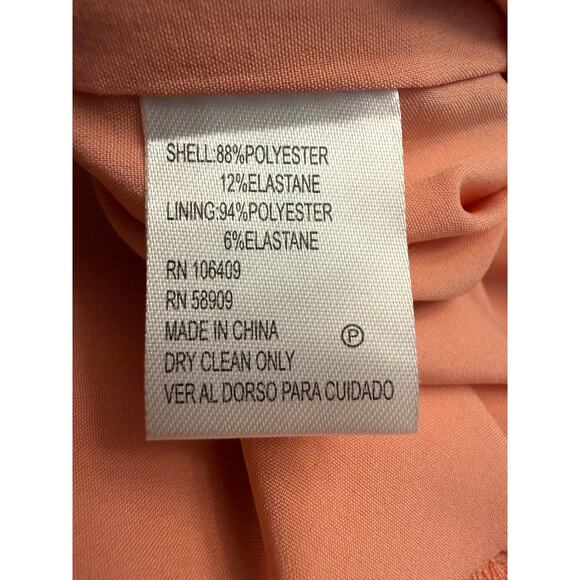 Antonio Melani Jony Ruffle One Shoulder Cocktail Dress Sz 6 Flamingo Peach Pink - Picture 7 of 8